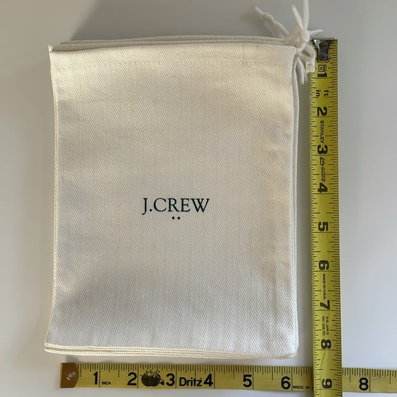 J. Crew Factory Set of 6 Ivory Cloth Jewelry Bags w Pull Cord-Perfect Condition - Picture 6 of 7